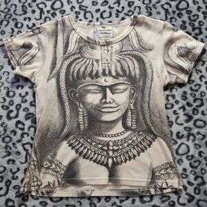 white and black boho pattern short sleeves tshirt